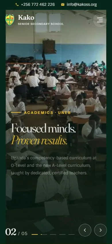 The same website on a phone.